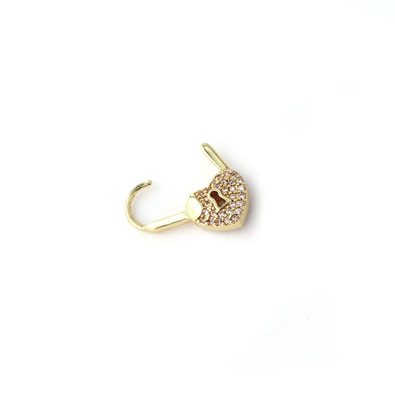 Heart Lock Huggie Earrings - 18K Gold Plated - PEACHY ACCESSORIES