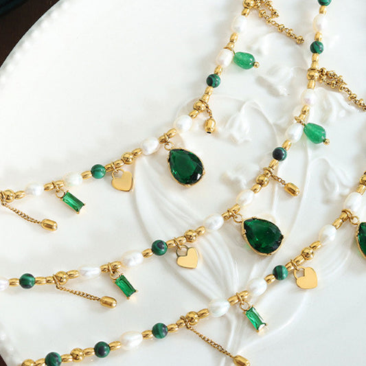 Classic Pearl Droplet Tassel Necklace - 18K Gold Plated - PEACHY ACCESSORIES