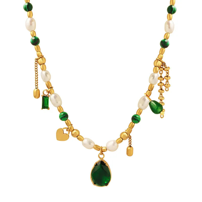 Classic Pearl Droplet Tassel Necklace - 18K Gold Plated - PEACHY ACCESSORIES
