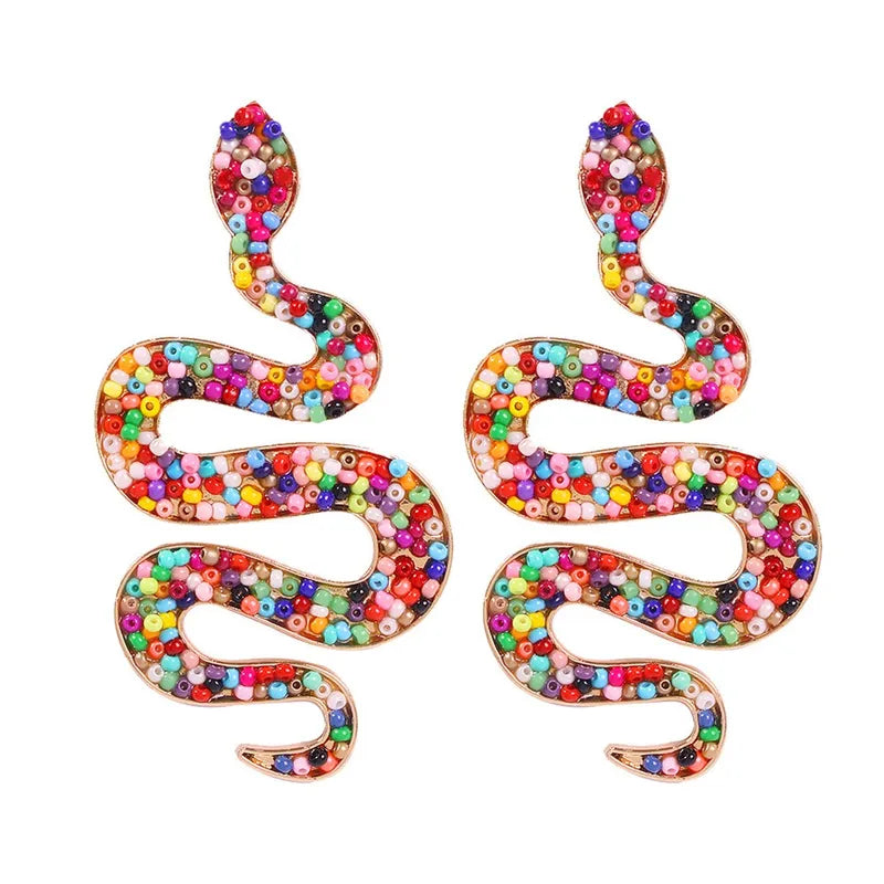 Beaded Snake Earrings - PEACHY ACCESSORIES