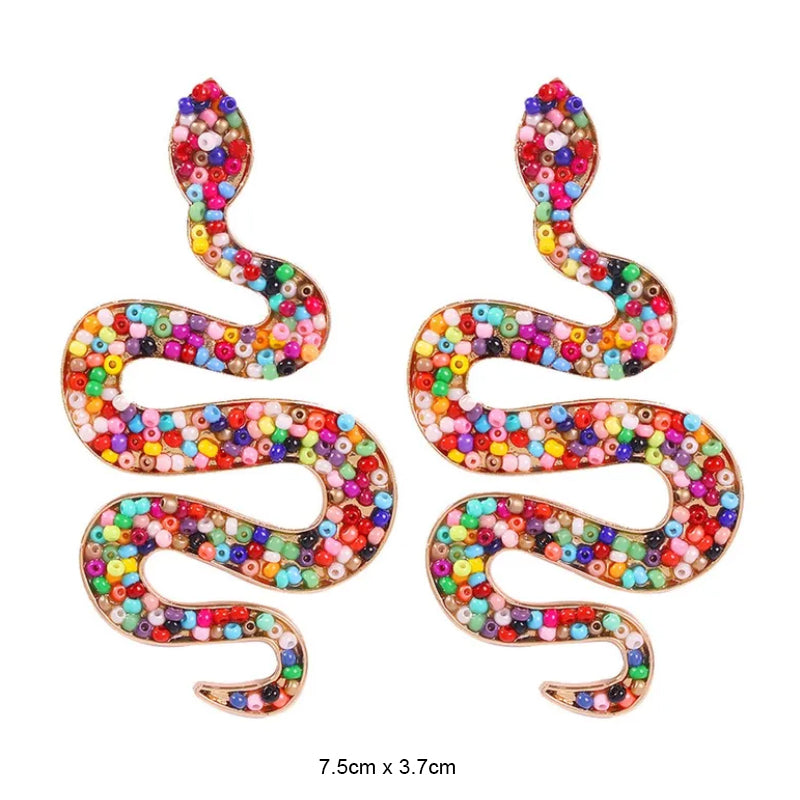 Beaded Snake Earrings - PEACHY ACCESSORIES