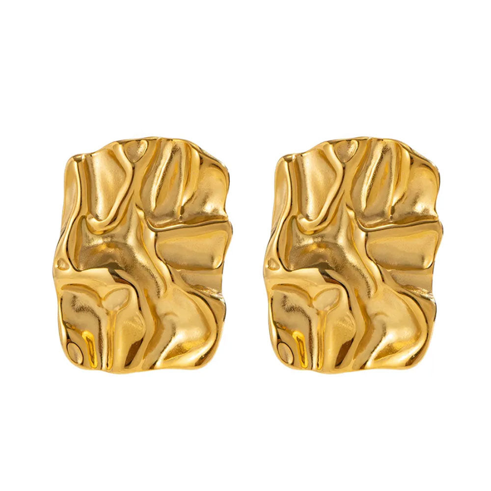 Exquisite Abstract Textured Earrings - 18K Gold Plated