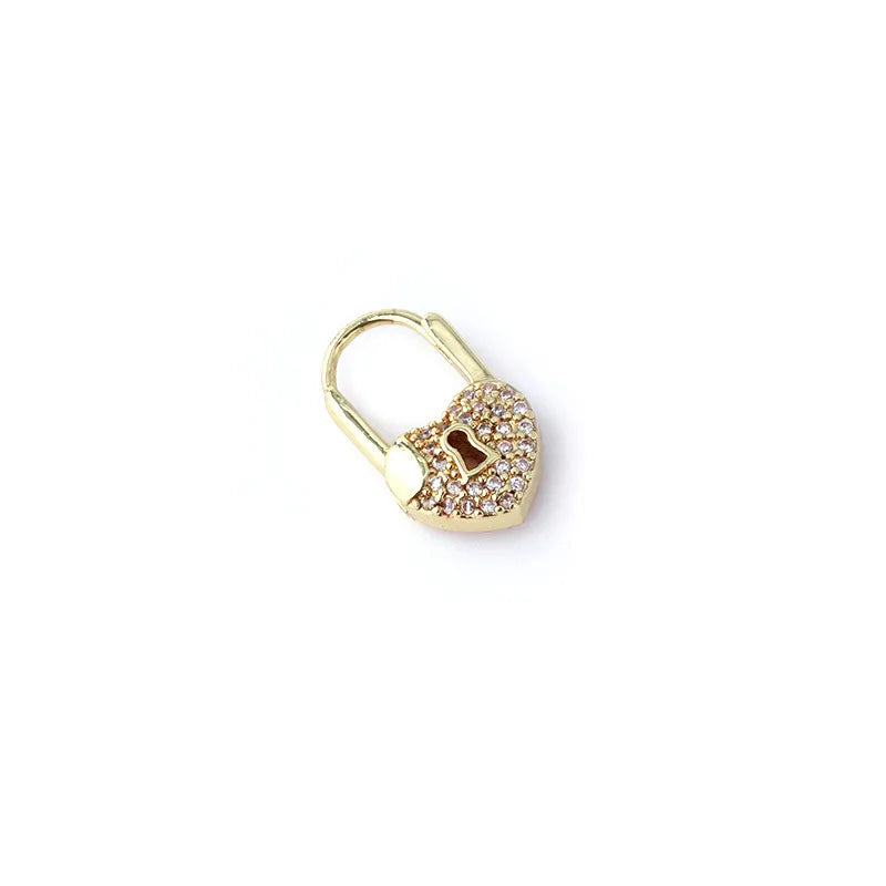 Heart Lock Huggie Earrings - 18K Gold Plated - PEACHY ACCESSORIES