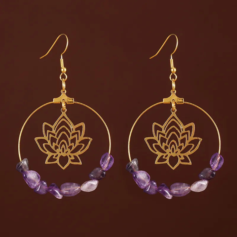 Bohemian Lotus Beaded Drop Earrings - PEACHY ACCESSORIES