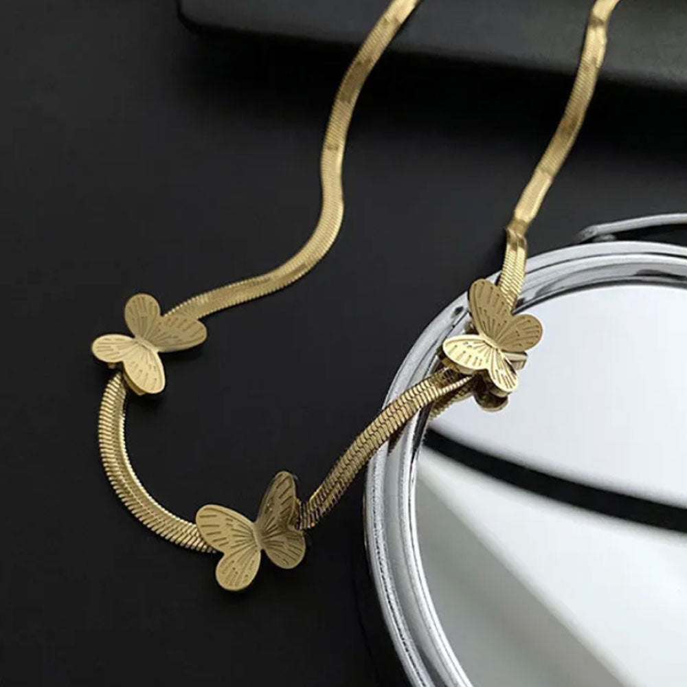 Classic Butterfly Necklace - 18K Gold Plated