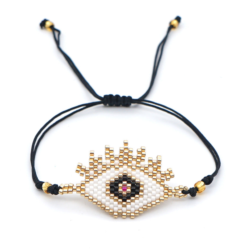 Evil Eye Hand Woven Beaded Bracelet - PEACHY ACCESSORIES