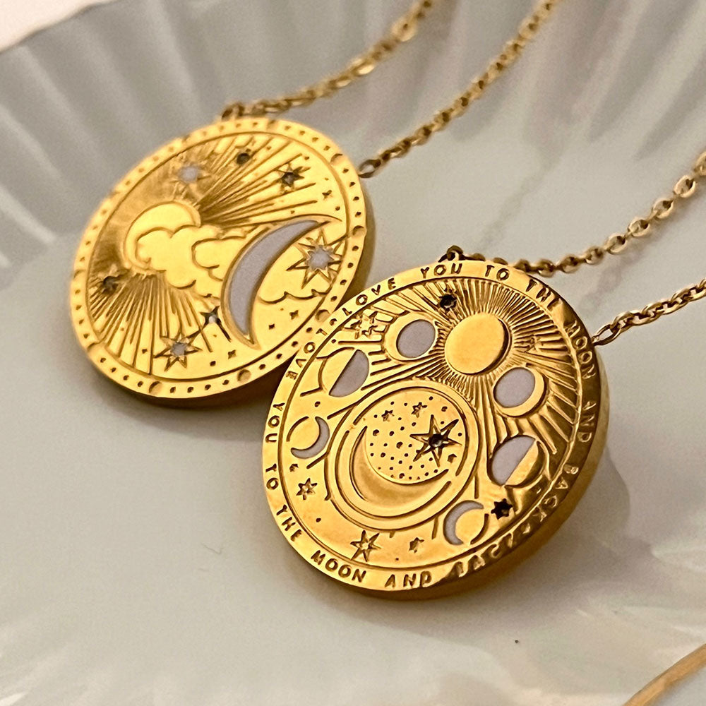 Love You To The Moon & Back 18K Gold Plated Necklace -  Premium Collection