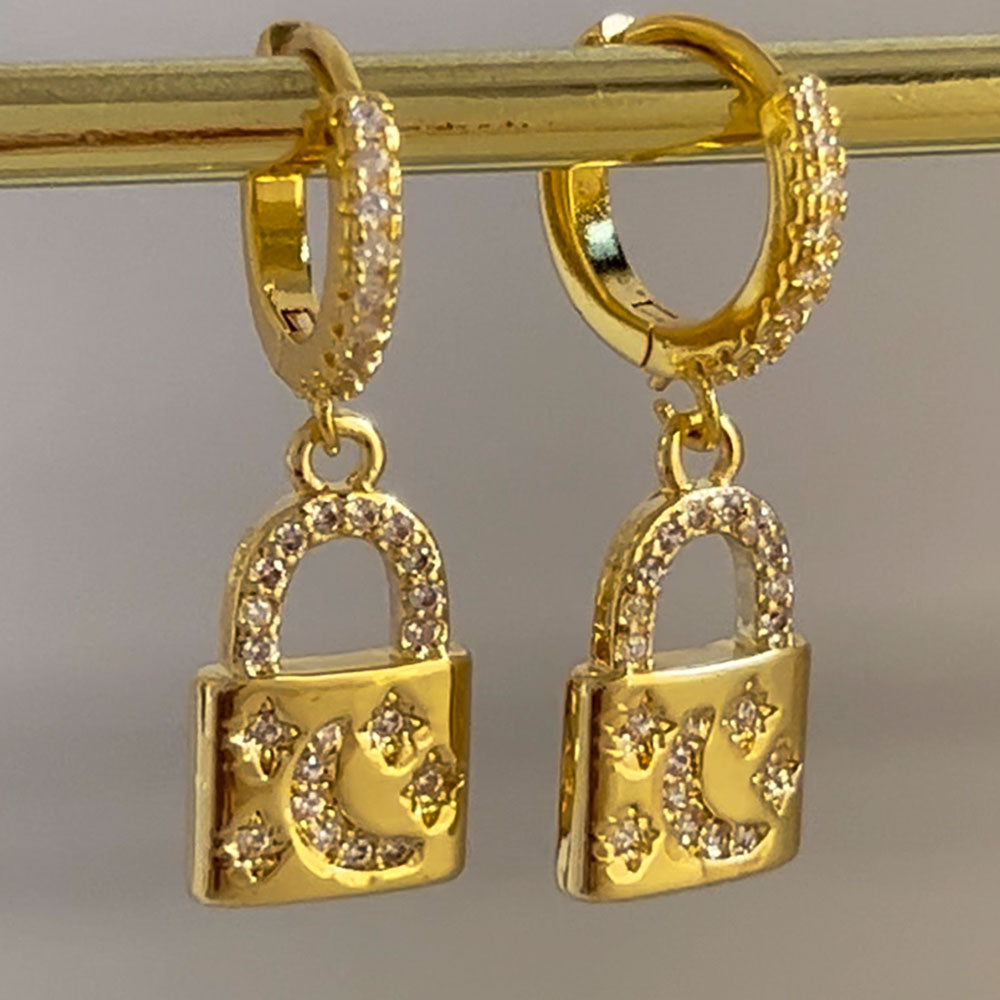 Classic Dangler Huggie Hoop Earrings - 18K Gold Plated