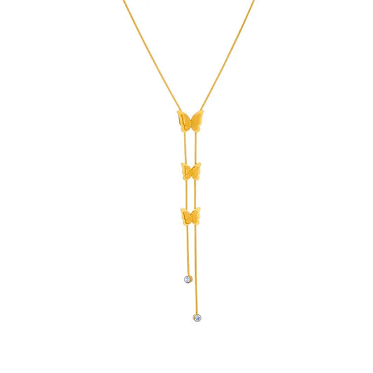 Dainty Butterfly Necklace - 18K Gold Plated