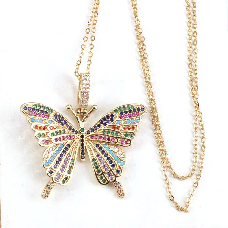 Zircon Butterfly 18K Gold Plated Necklace