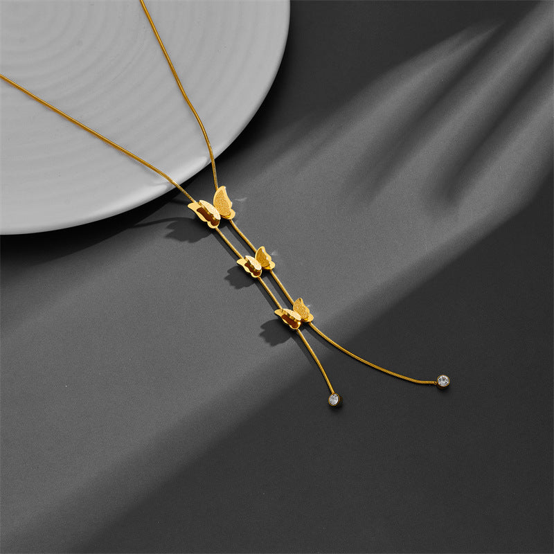 Dainty Butterfly Necklace - 18K Gold Plated