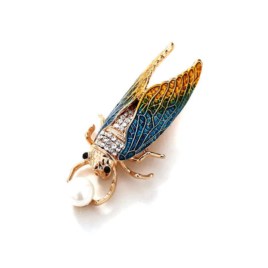 Cicada Insect Pearl Unisex Brooch - PEACHY ACCESSORIES