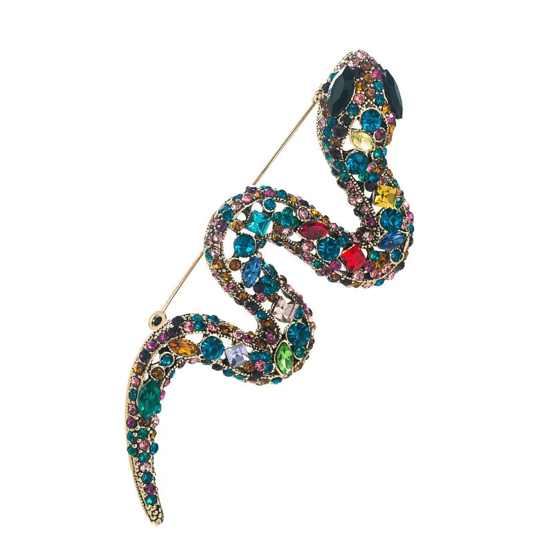 Large Colorful Serpent Snake Brooch - PEACHY ACCESSORIES