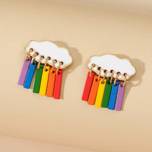 Cute Rainbow Cloud Earring - PEACHY ACCESSORIES