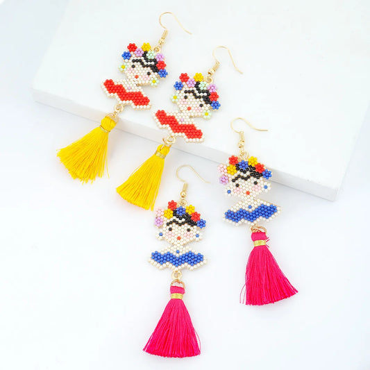 Cute Beach Beaded Tassel Handmade Earring - PEACHY ACCESSORIES