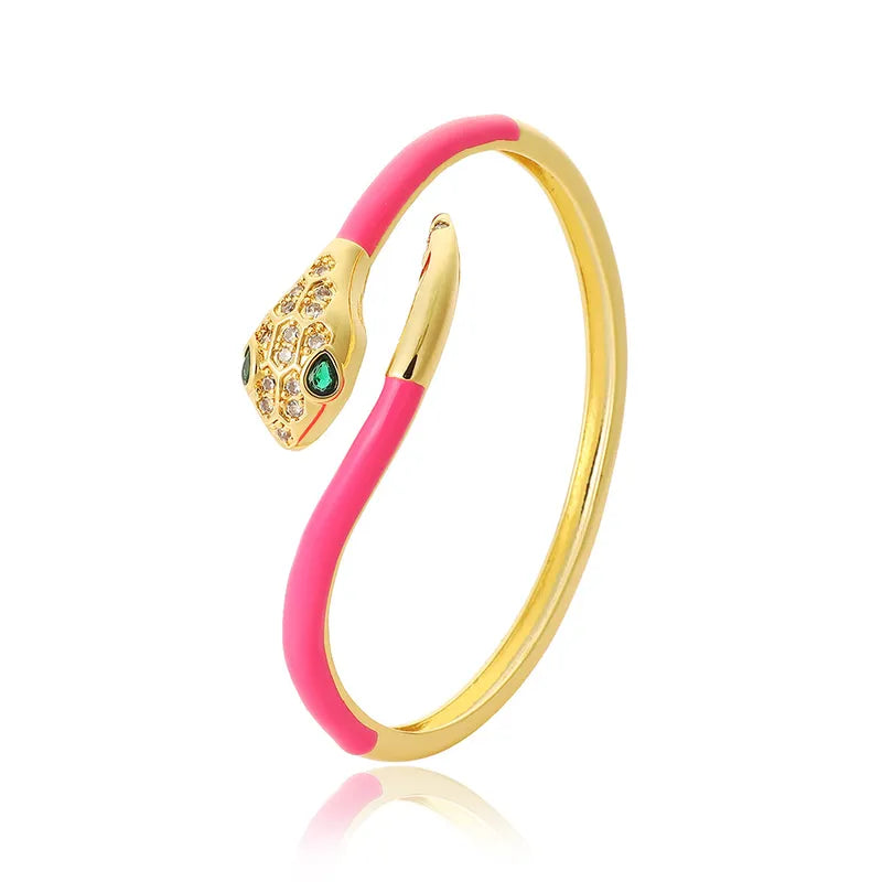 Snake Gold Plated Zircon Bangle - PEACHY ACCESSORIES