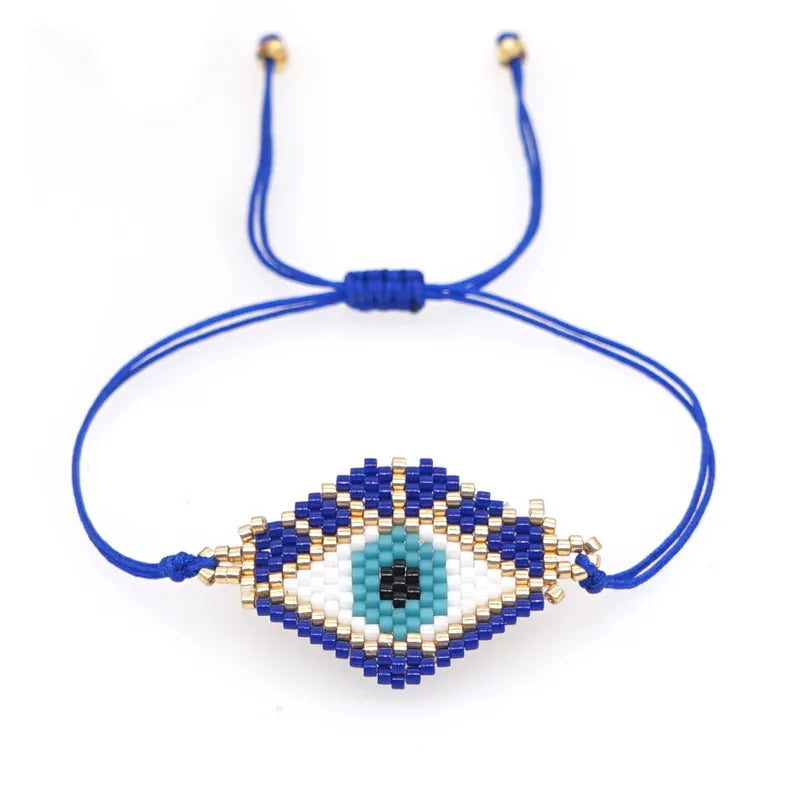 Evil Eyes Hand Woven Beaded Bracelet - PEACHY ACCESSORIES