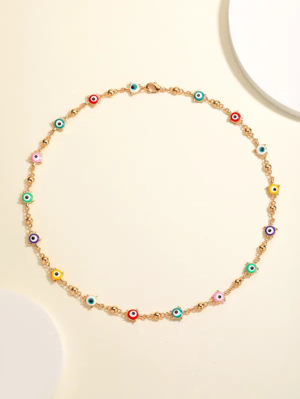 Turtle Evil Eye 18K Gold Plated Copper Necklace - PEACHY ACCESSORIES