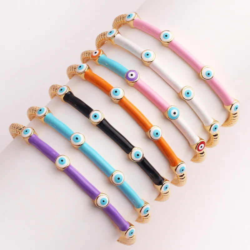 Evil Eye Enamel Plating Bangle - PEACHY ACCESSORIES