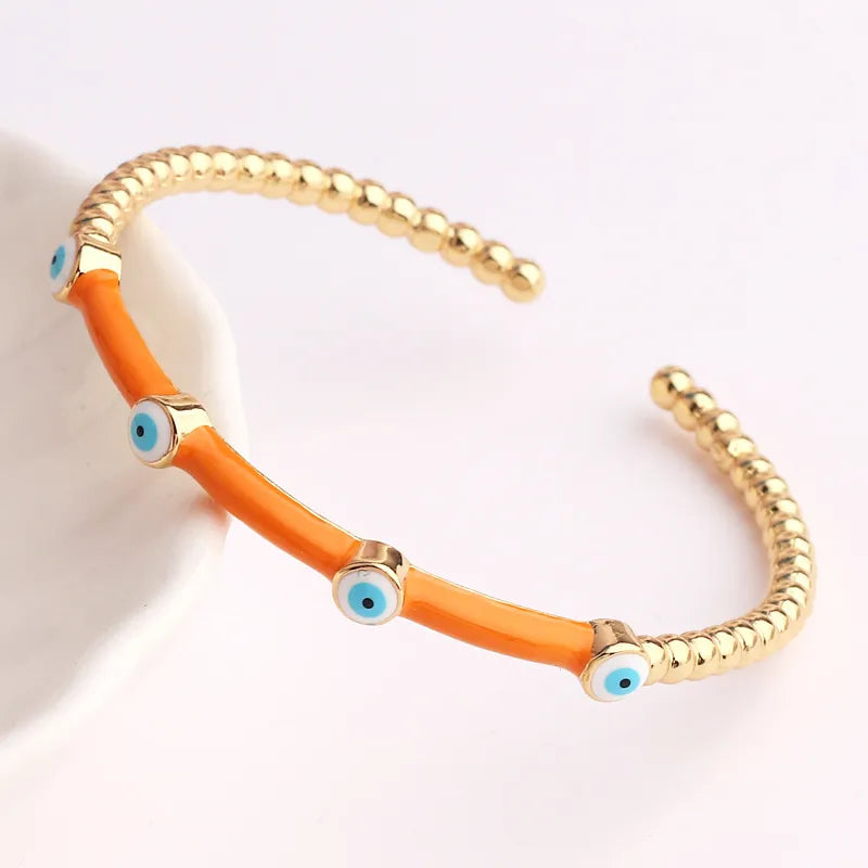 Evil Eye Enamel Plating Bangle - PEACHY ACCESSORIES