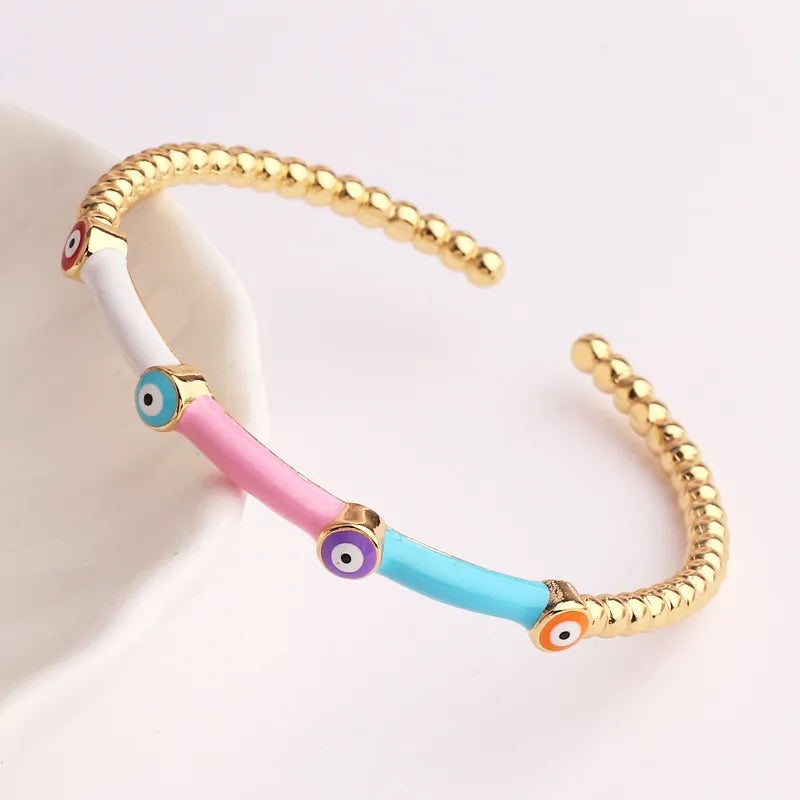 Evil Eye Enamel Plating Bangle - PEACHY ACCESSORIES