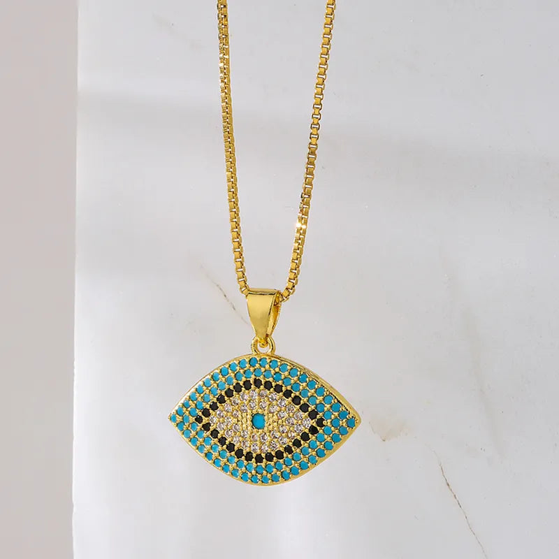 Evil Eye Gold Plated Zircon Necklace - PEACHY ACCESSORIES