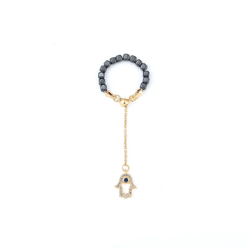 Hamsa Evil Eye Handmade Ring - PEACHY ACCESSORIES