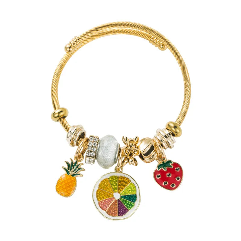 Cute Fruit Rhinestones Bracelets - PEACHY ACCESSORIES