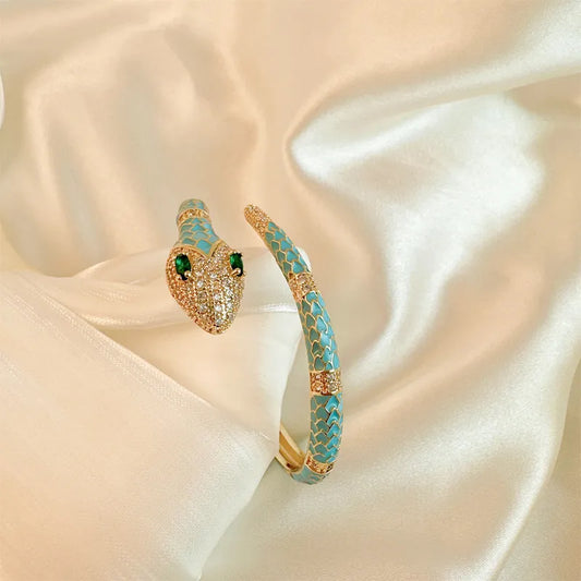 Serpent Zircon Bangle - PEACHY ACCESSORIES