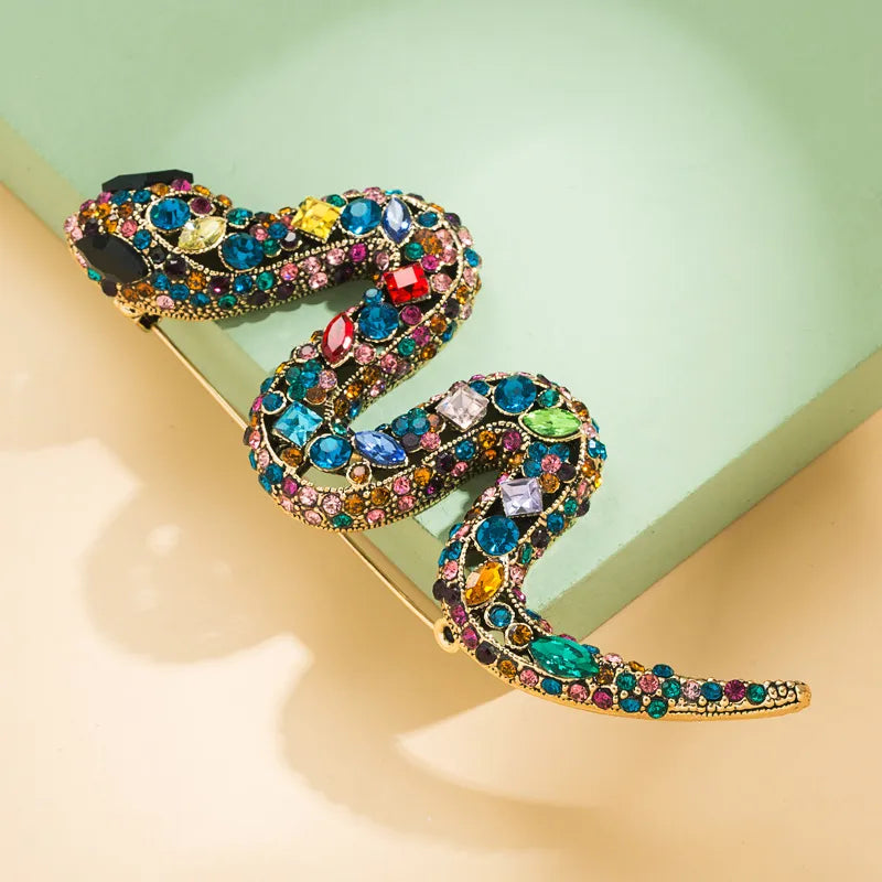 Large Colorful Serpent Snake Brooch - PEACHY ACCESSORIES