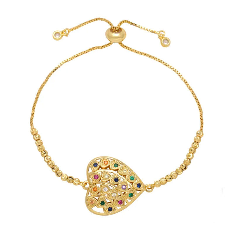 Heart Bracelet 18K Gold Plated - PEACHY ACCESSORIES
