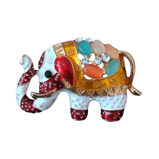 Colorful Elephant Rhinestone Brooch - PEACHY ACCESSORIES