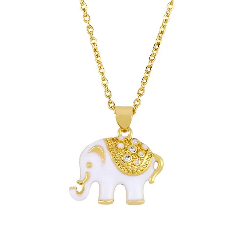 White Elephant 18K Gold Plated Necklace - PEACHY ACCESSORIES