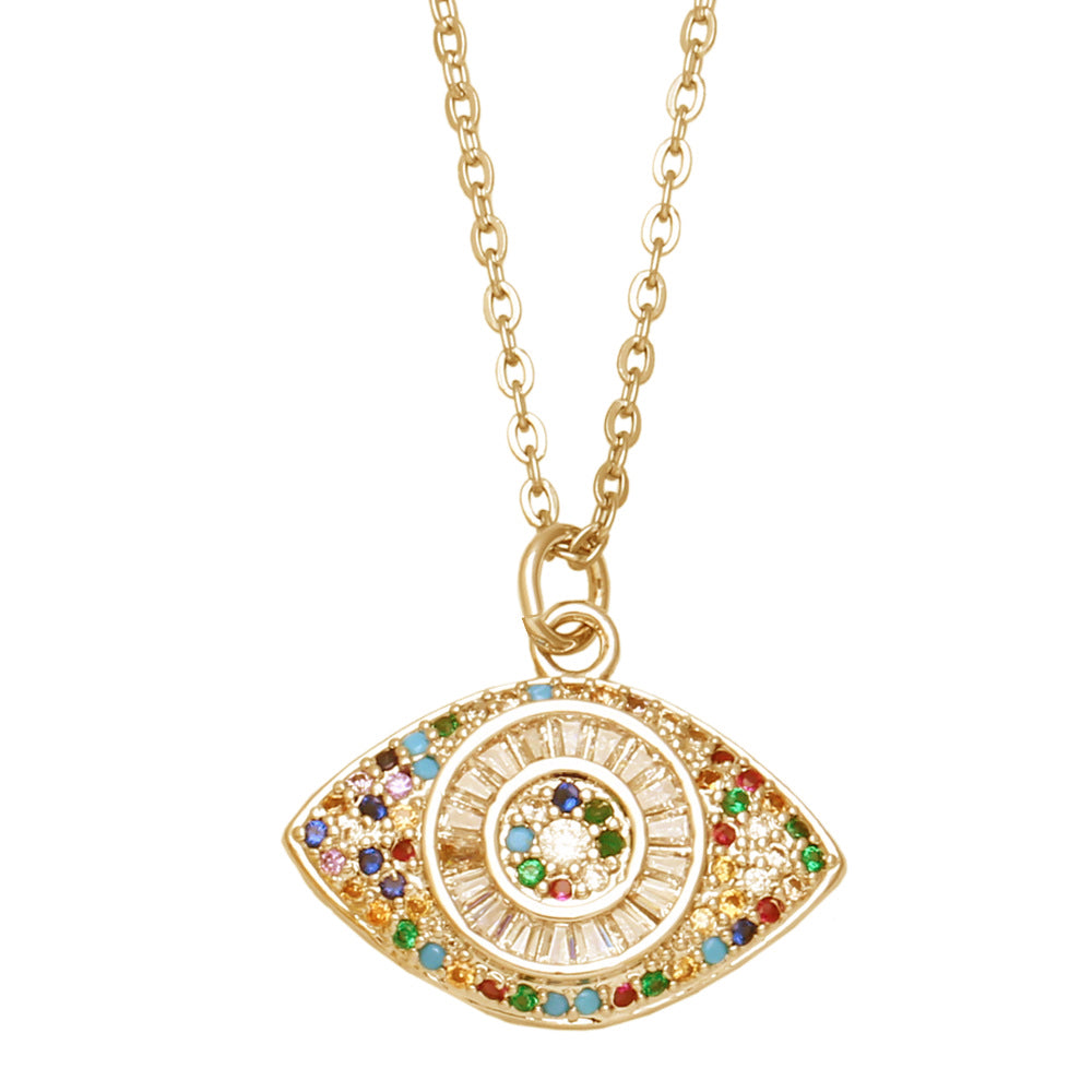Evil Eye 18K Gold Plated Copper Pendant Necklace - PEACHY ACCESSORIES