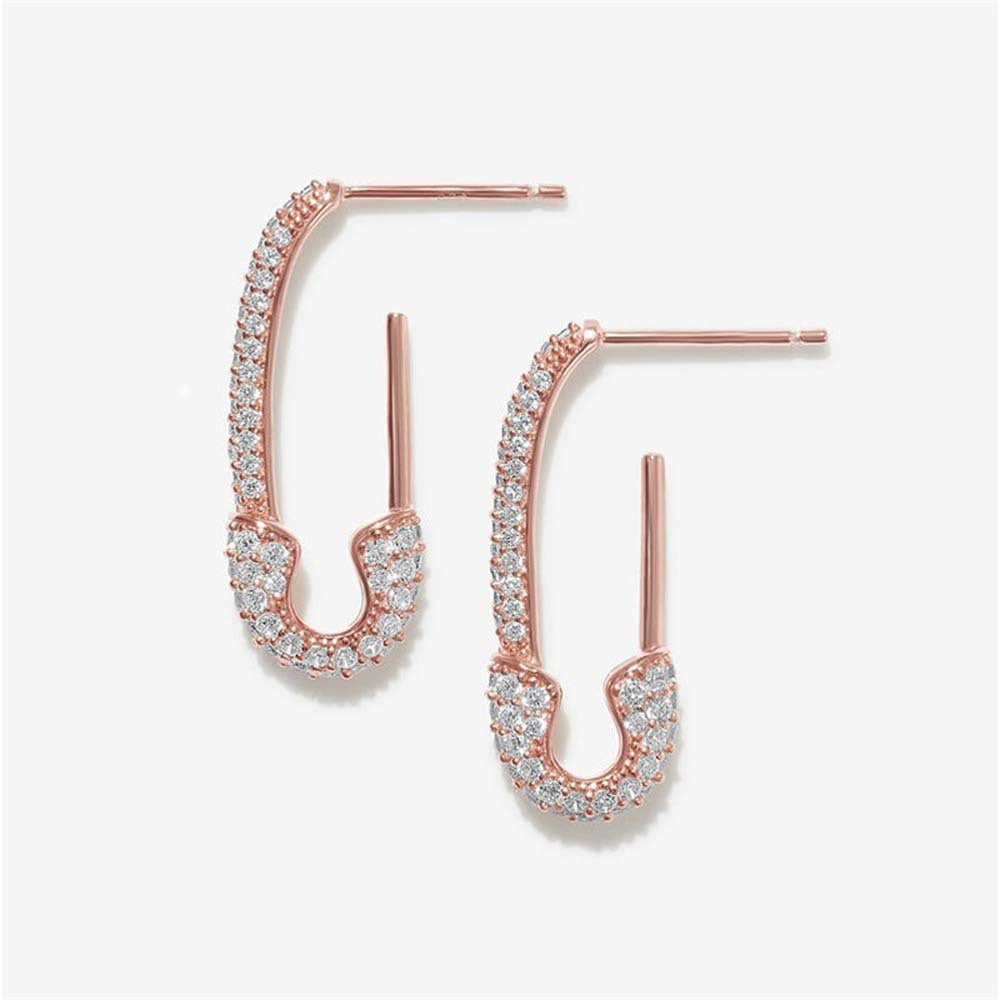 Rose Gold Safety Pin Earring - PEACHY ACCESSORIES