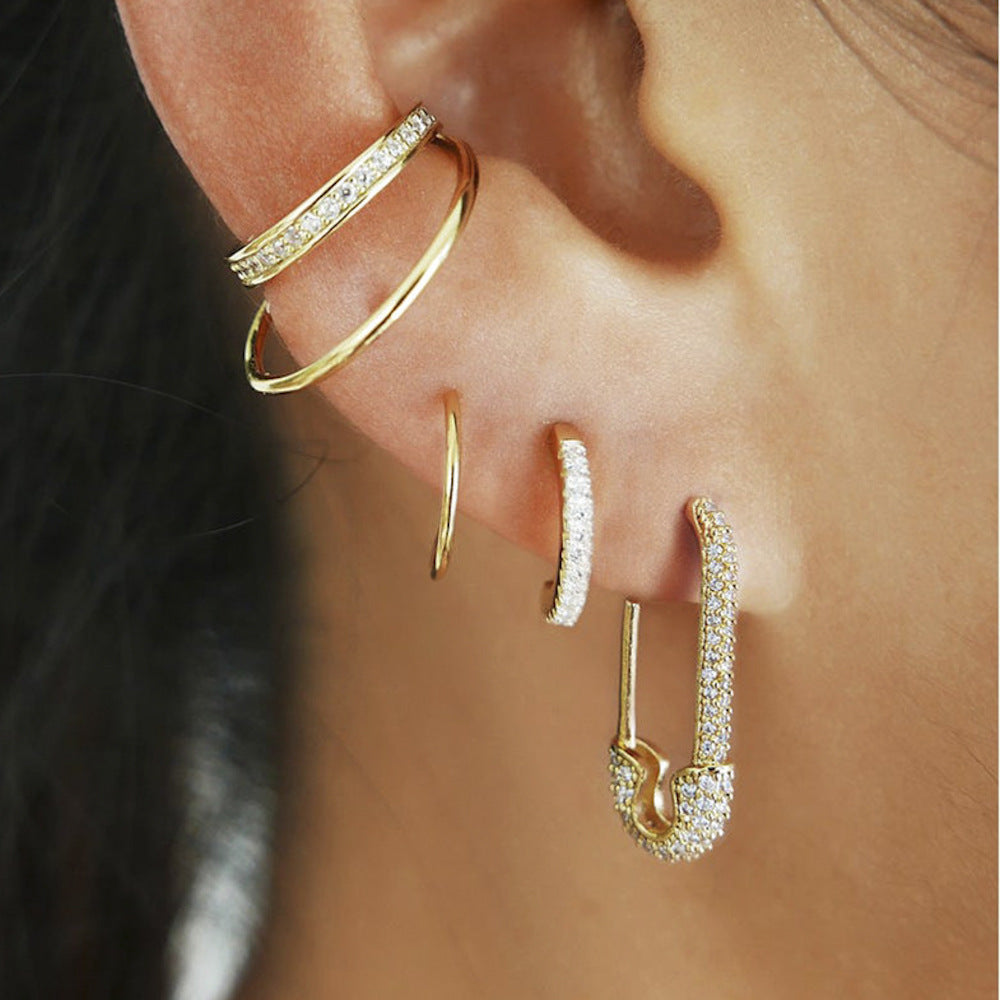 Rose Gold Safety Pin Earring - PEACHY ACCESSORIES