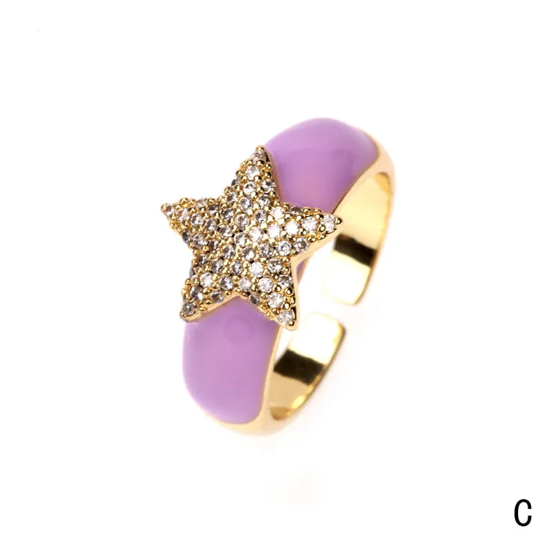 Star Enamel Ring - PEACHY ACCESSORIES