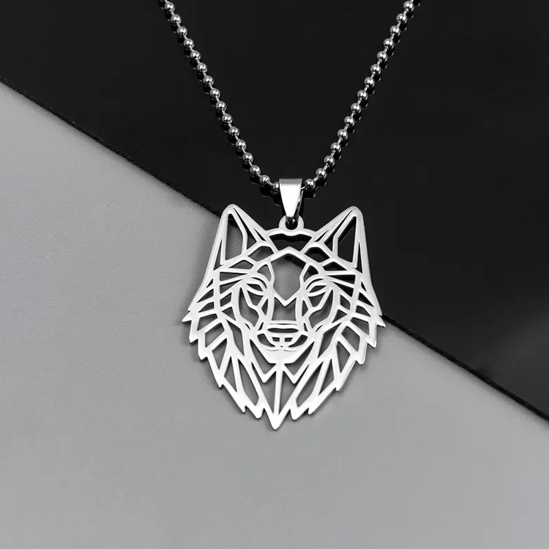 Wolf Stainless Steel Pendent Necklace - PEACHY ACCESSORIES