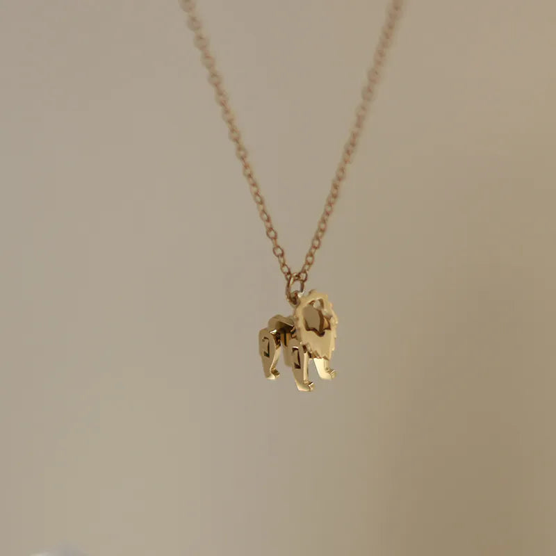 Lion Block Stainless Steel Necklace - PEACHY ACCESSORIES