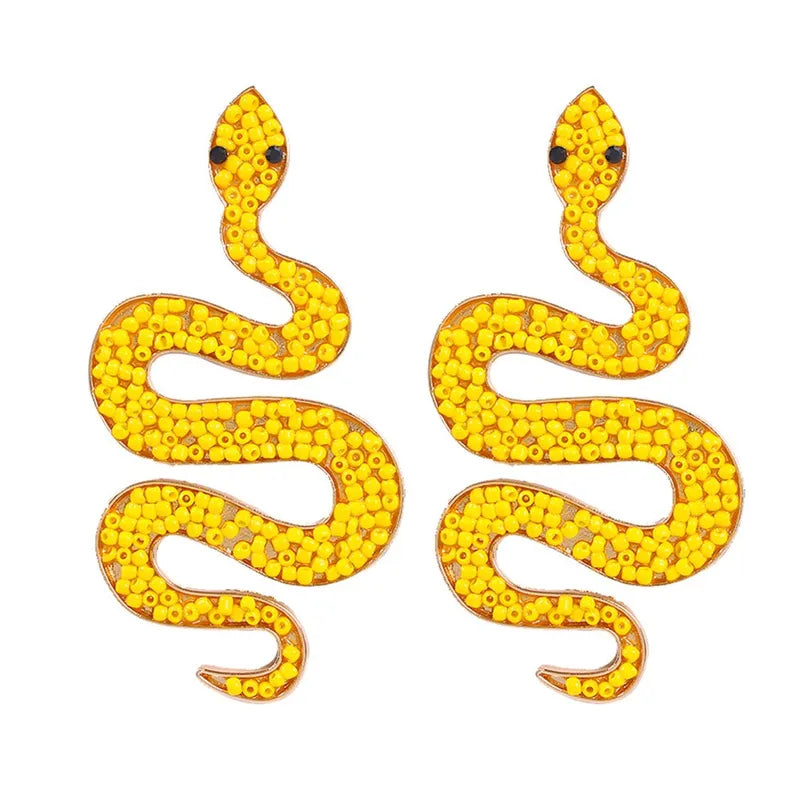 Beaded Snake Earrings - PEACHY ACCESSORIES