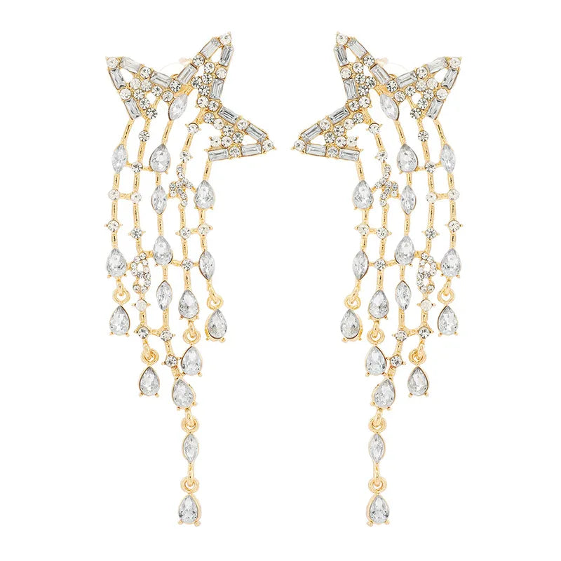 Star Rhinestone Gemstones Earrings - PEACHY ACCESSORIES