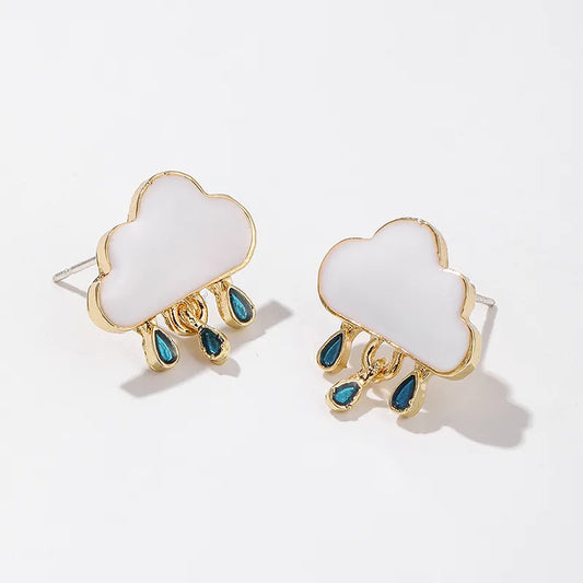 Cute Cloud Rhinestones Earrings - PEACHY ACCESSORIES