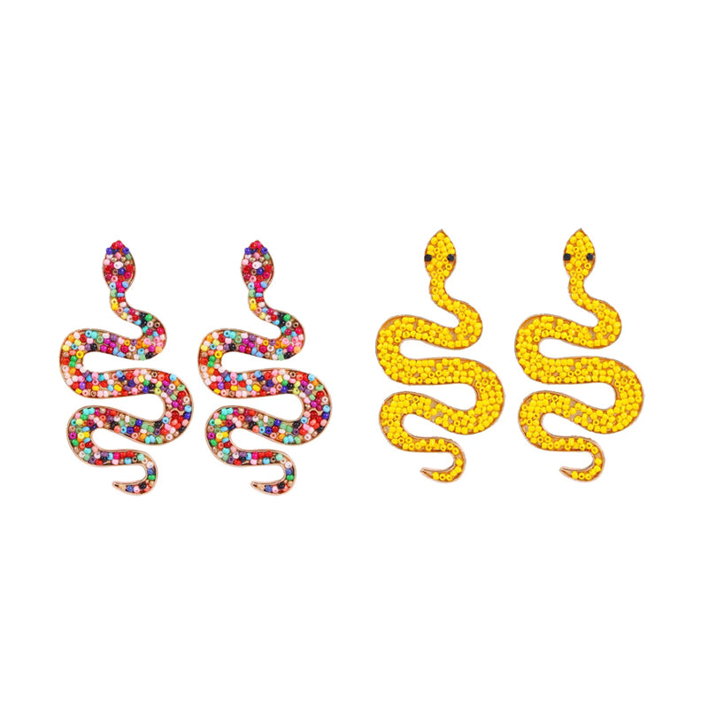 Beaded Snake Earrings - PEACHY ACCESSORIES