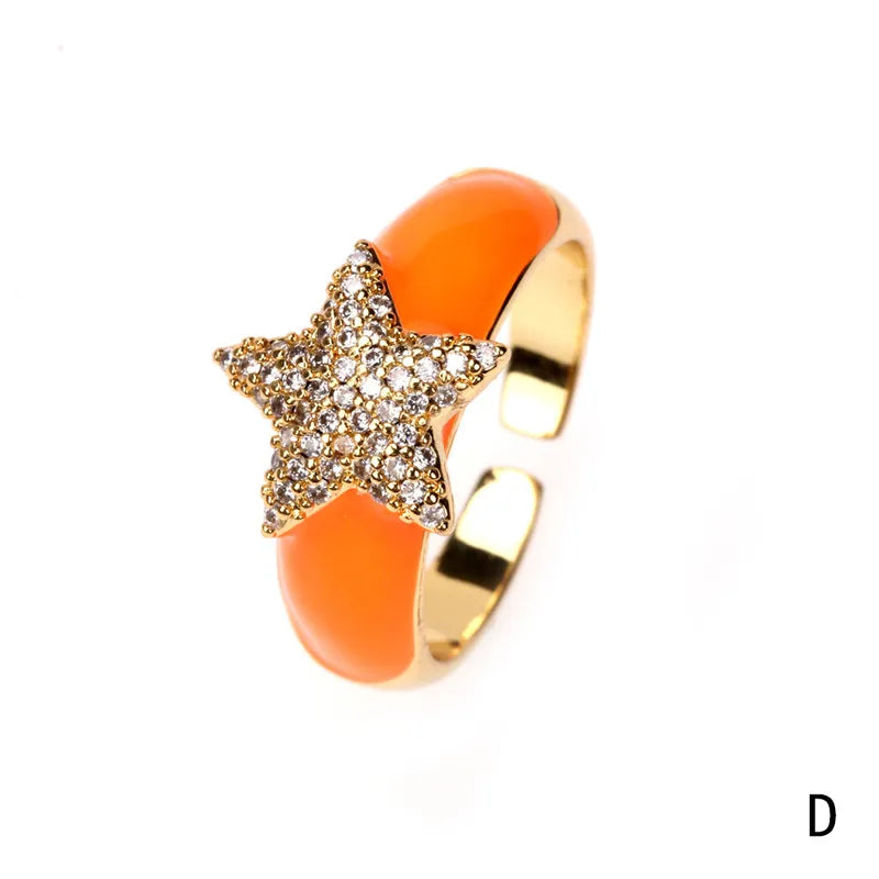 Star Enamel Ring - PEACHY ACCESSORIES