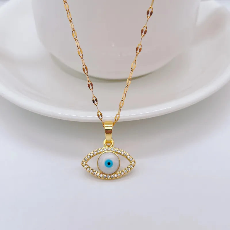 Evil Eye Stainless Steel Necklace - PEACHY ACCESSORIES