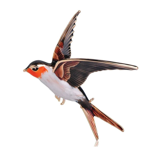 Bird Enamel Brooch