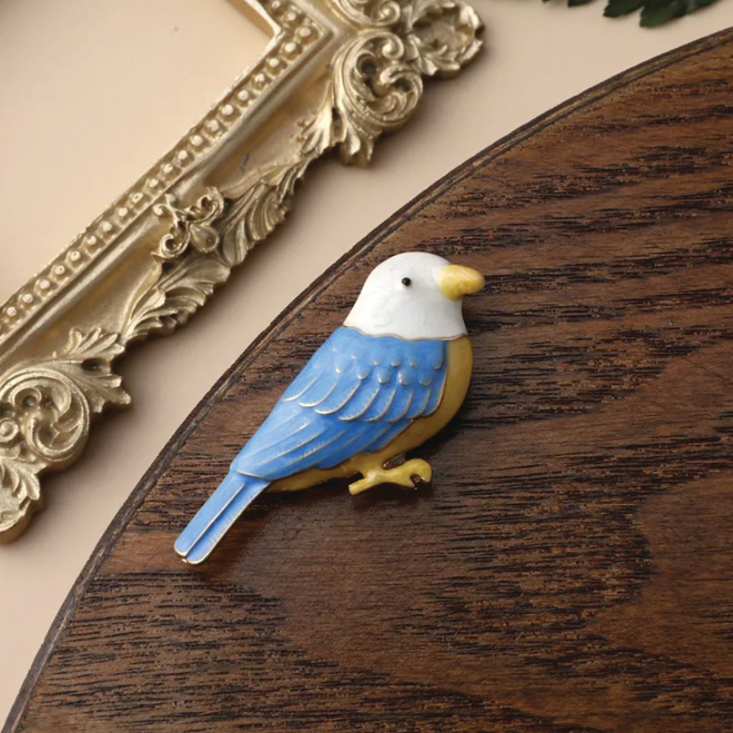 Elegant Blue Bird Brooch