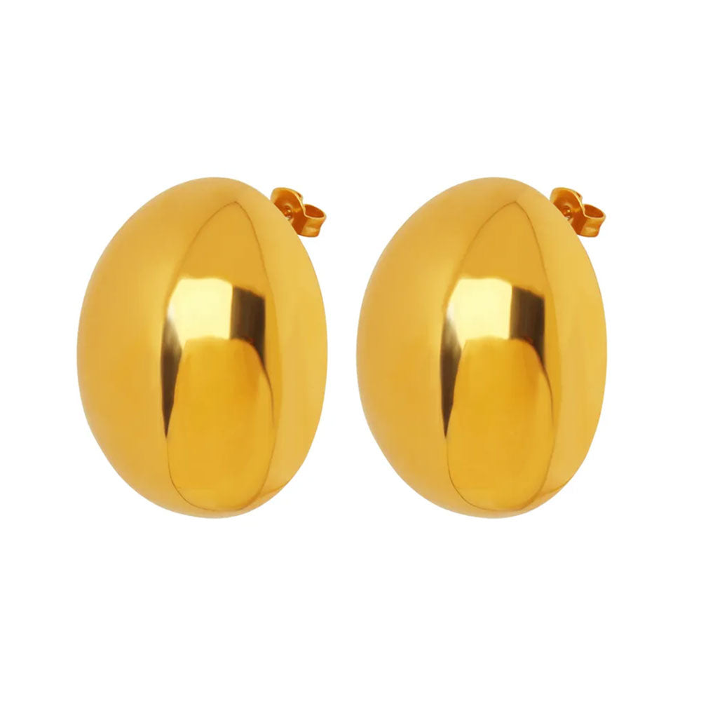 Large Iconic Oval Earrings - 18K Gold Plated