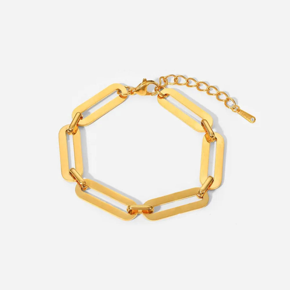 Chunky Chain Bracelet - 18K Gold-plated Stainless Steel Bracelet