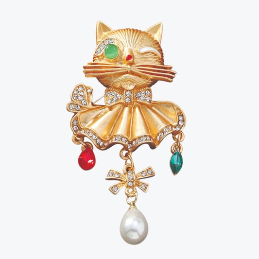 Vintage Designer Cat Brooch